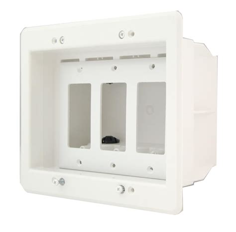 wall-mount to recessed junction box only|recessed electrical outlet mounting box.